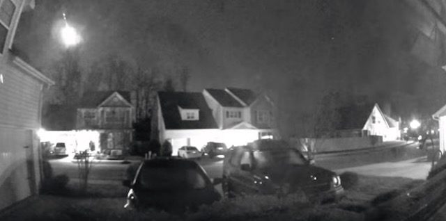 Security camera captures meteor fireball lighting up the sky in Huntersville, North Carolina