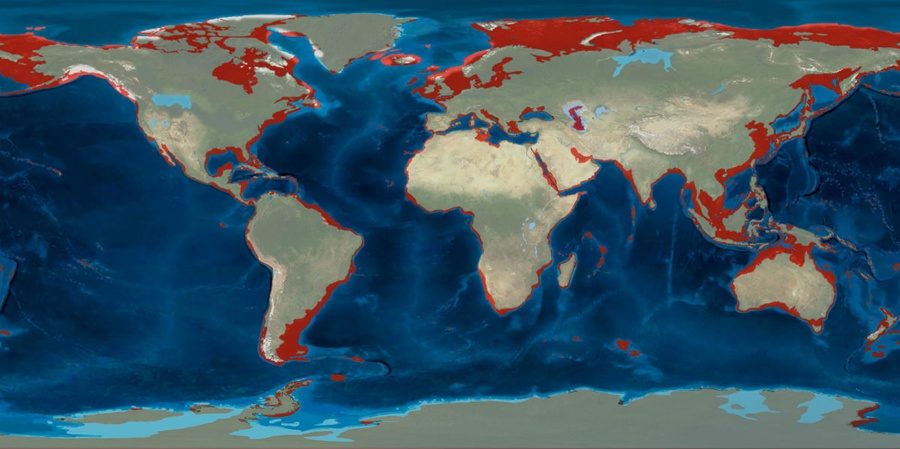 sea level rise history map