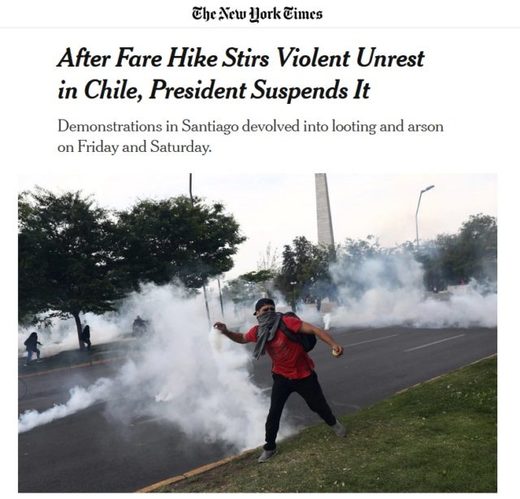 NYT front page Chile