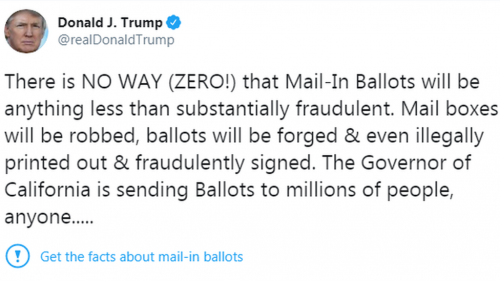 trump tweet mail voting