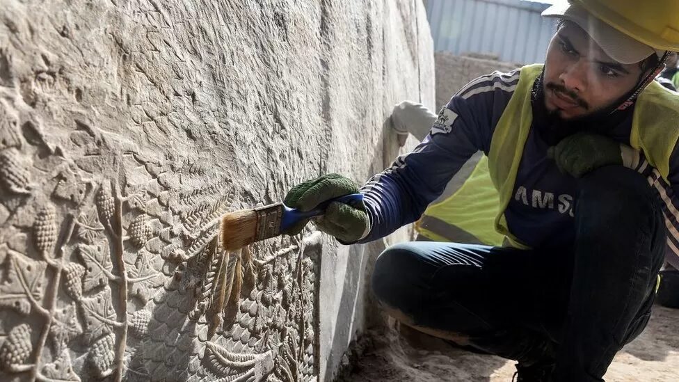 Ancient Carvings Of Assyrian War Scenes Revealed On Stone Gate In Iraq