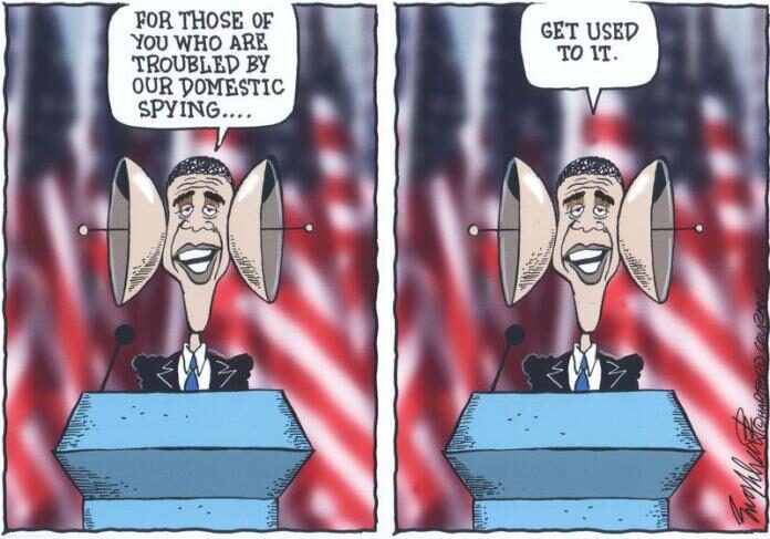 obama political cartoon spying domestic surveillance