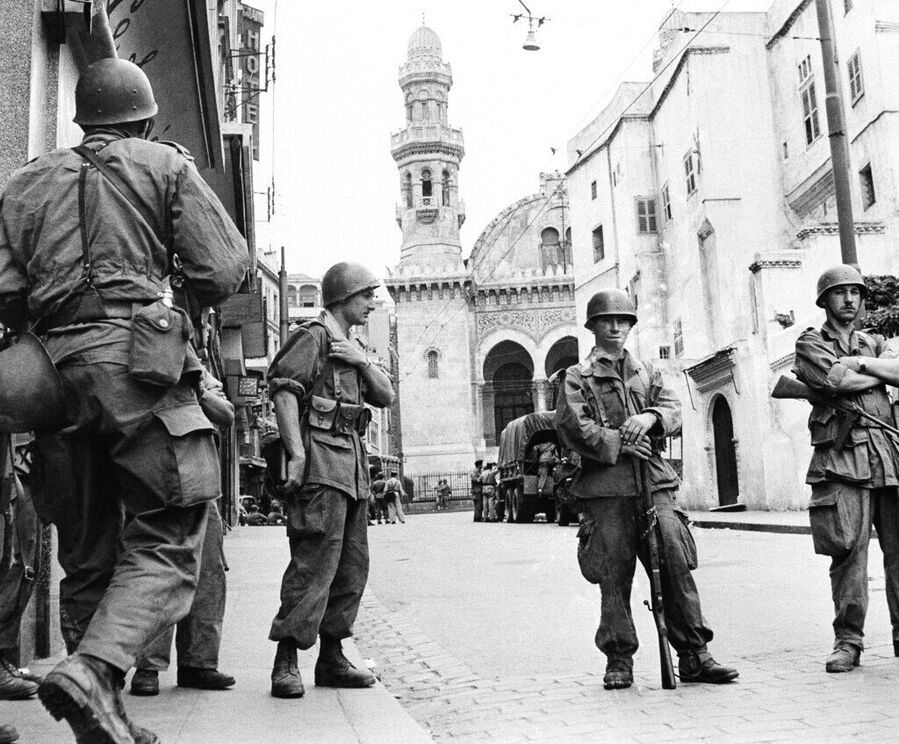 In May 27, 1956 file photo, French troops seal off Algiers' notorious casbah, 400-year-old teeming Arab quarter.