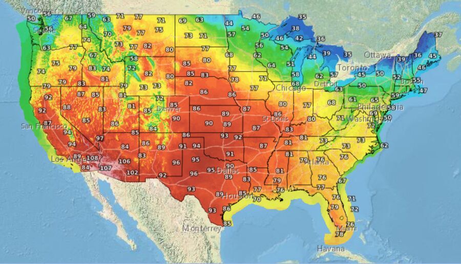 Click to enlarge heatwave usa