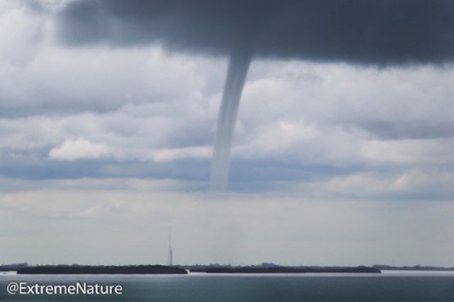 Waterspout caught making its way across 18-mile stretch of highway in ...