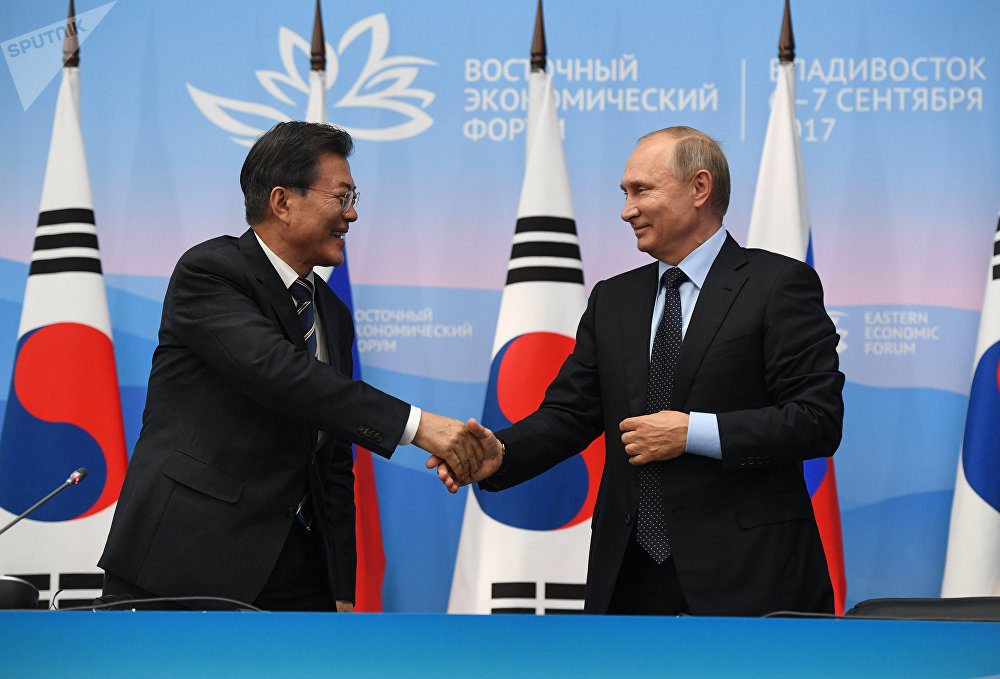 Putin and President of South Korea Moon Jae-in