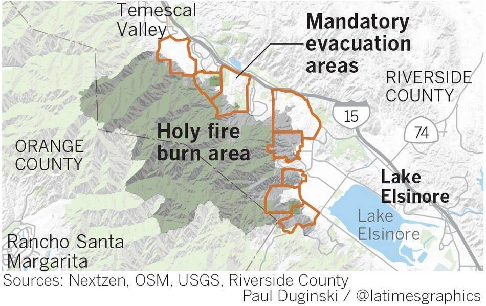 Burn Areas Of Riverside County, California Placed Under Mandatory ...