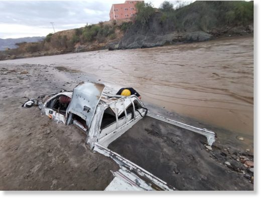 Inondations dans le sud-ouest de l'Arabie saoudite, mai 2019.