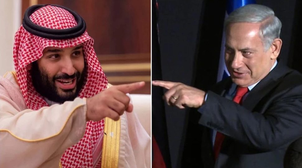 Saudi Crown Prince Mohammed bin Salman and Israeli Prime Minister Benjamin Netanyahu