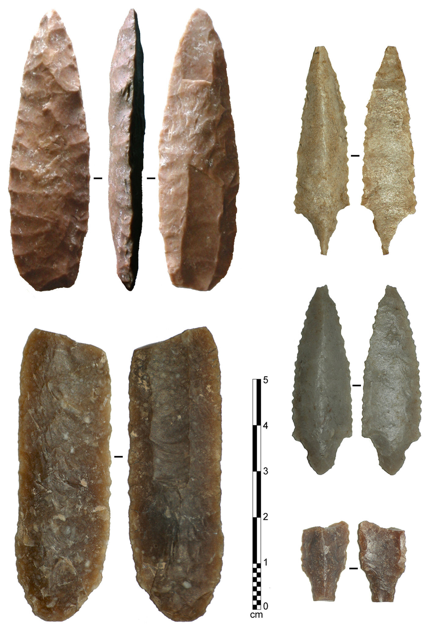 Fluted stone points