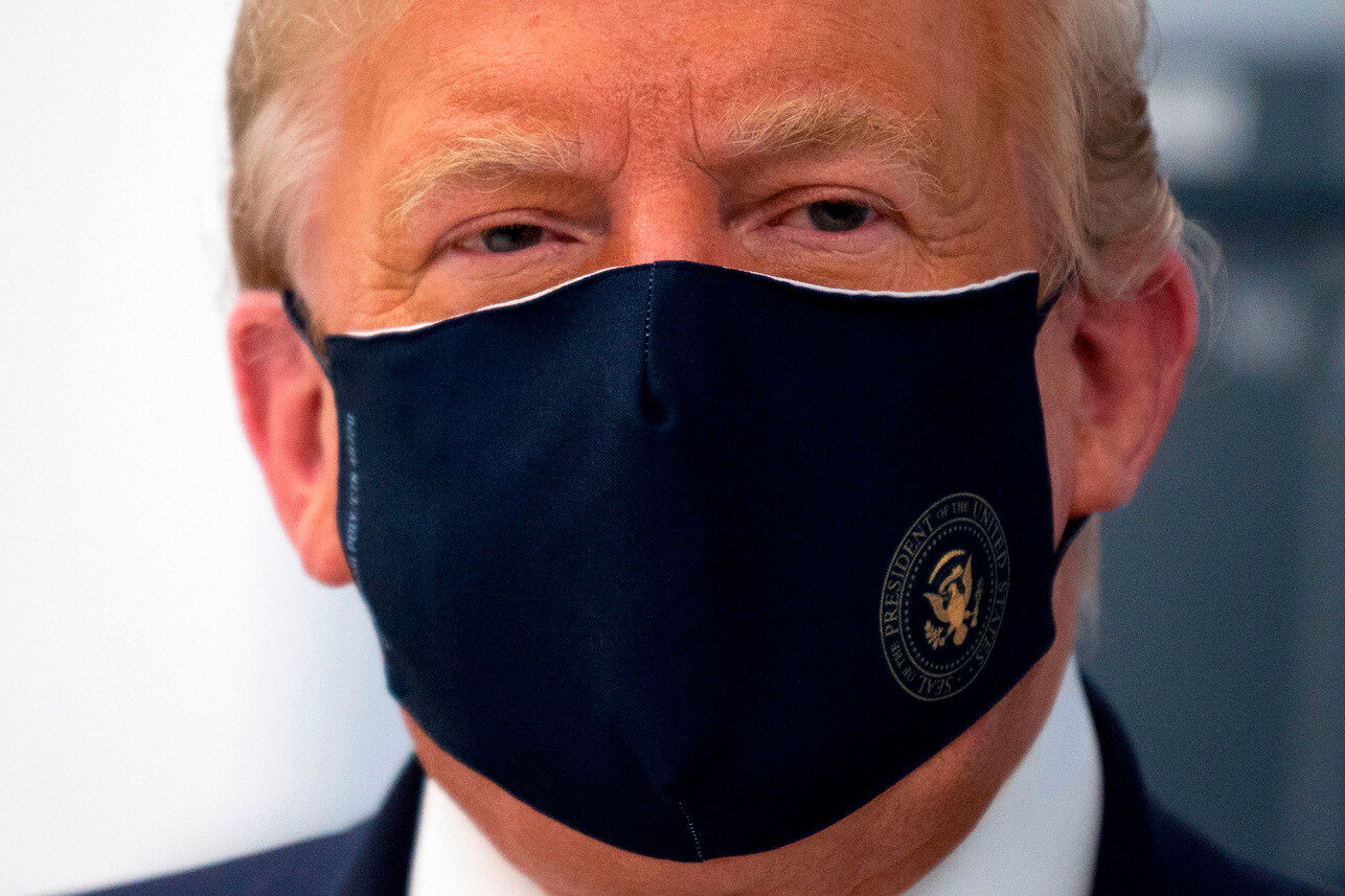Donald Trump, Trump wearing mask, Trump mask