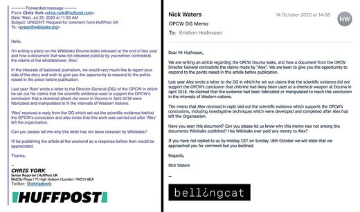 bellingcat Huffpost emails OPCW