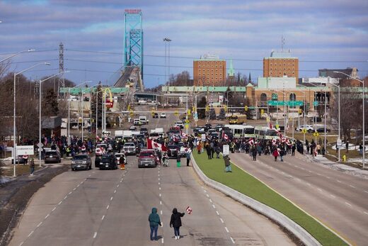 Ambassador Bridge protest police