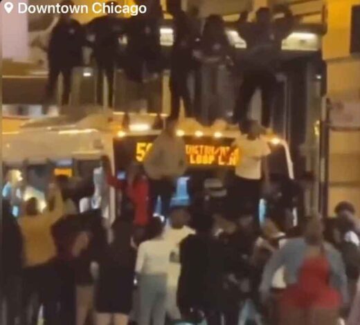 All hell breaks out in Chicago as hundreds of teenagers wreak havoc ... picture