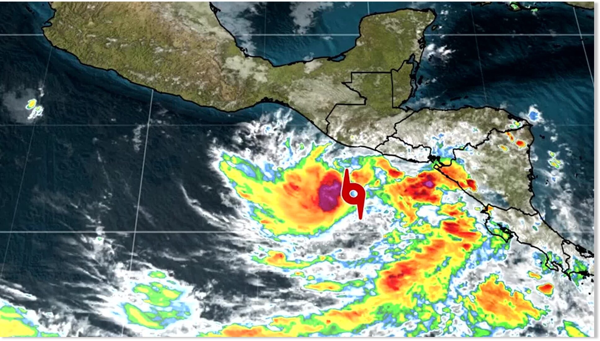 Tropical Storm Pilar slamming portions of Central America with up to 10