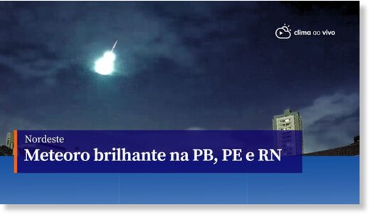 Bright meteor fireball crosses the sky of 3 states in Brazil on ...