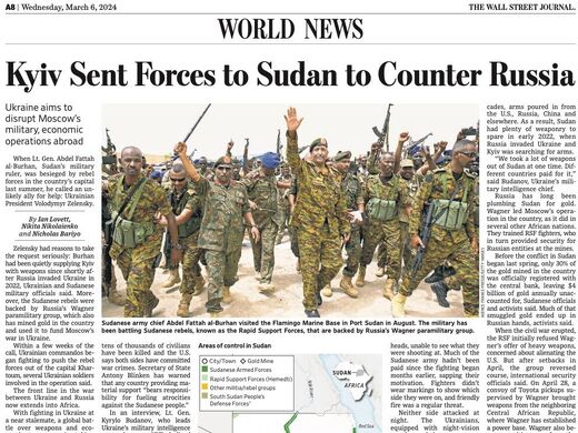 The Wall Street Journal, Sudan, Kyiv troops Sudan