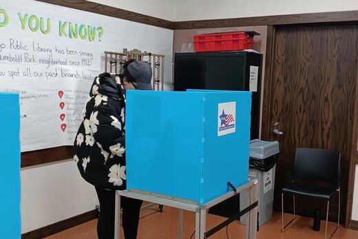 voter, voting location, Humboldt Park, Chicago Public Library, Chicago