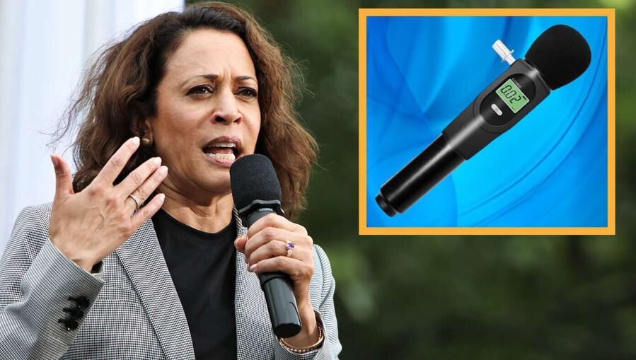 kmala harris microphone breathalyzer satire