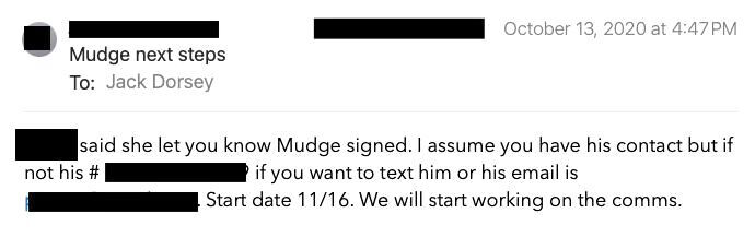 mudge dorsey twitter censorship agreement