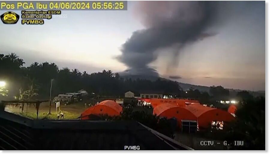 Indonesia’s Mount Ibu erupted again