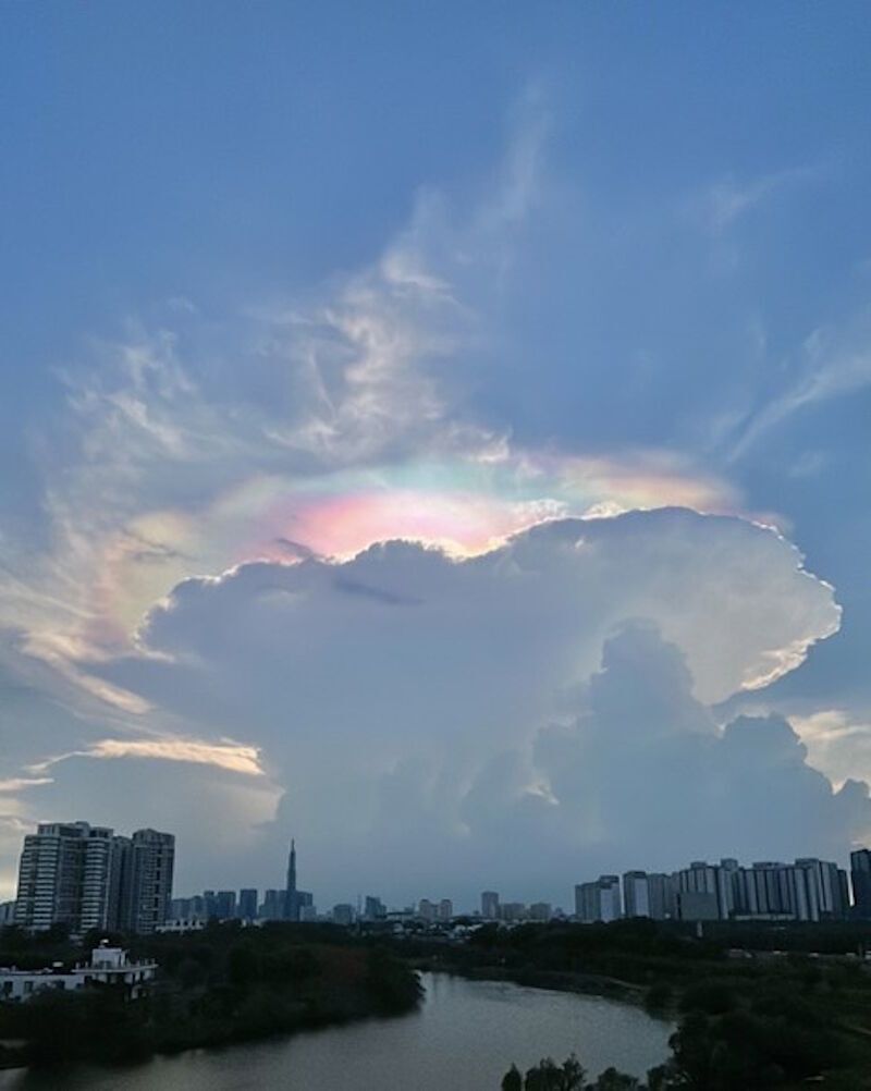 Iridescent clouds in the Ho Chi Minh City