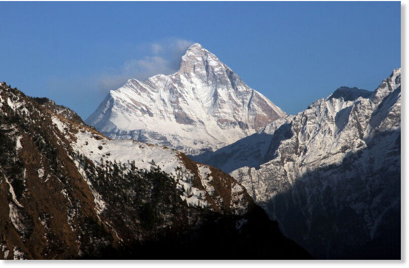 Snow-covered Nanda Devi mountain