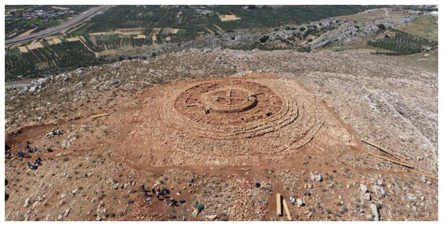 4,000-year-old circular stone building discovered on a Cretan hilltop ...