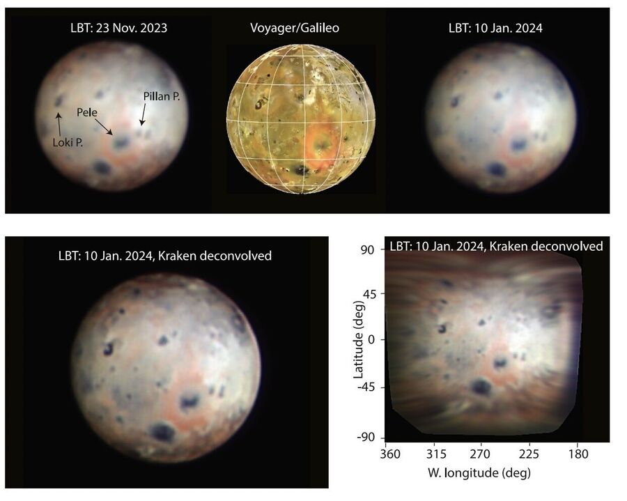 Larg Binocular telescope images io jupiter moon