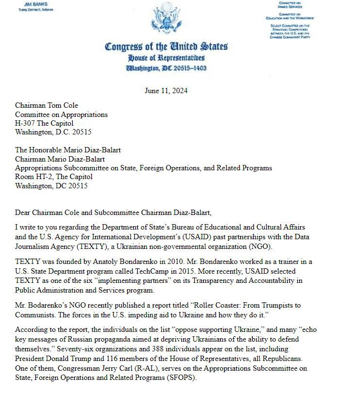 jim jordan letter ngo ukraine opposition