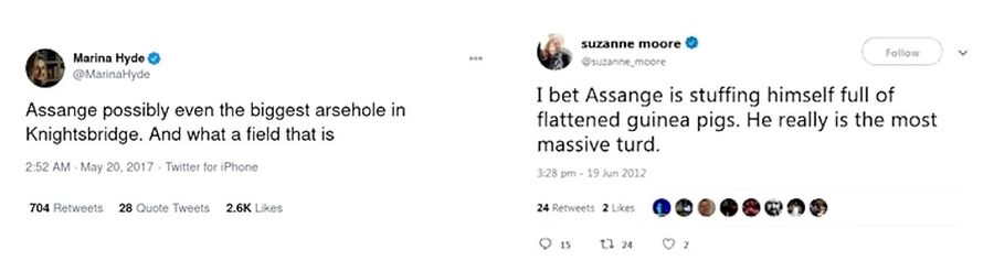 guardian tweets assange smears character assassination