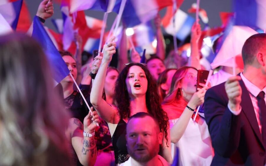 marine le pen national rally party supporters