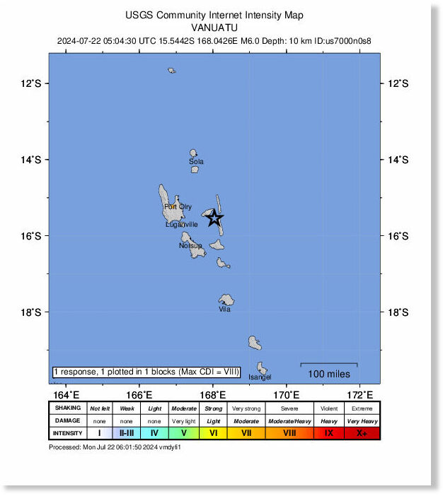 Shallow 6.0 magnitude earthquake off Norsup, Vanuatu — Earth Changes ...