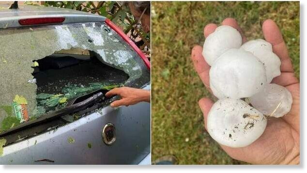 Strong hailstorm hits the city of Turin, Italy causing a lot of damage ...