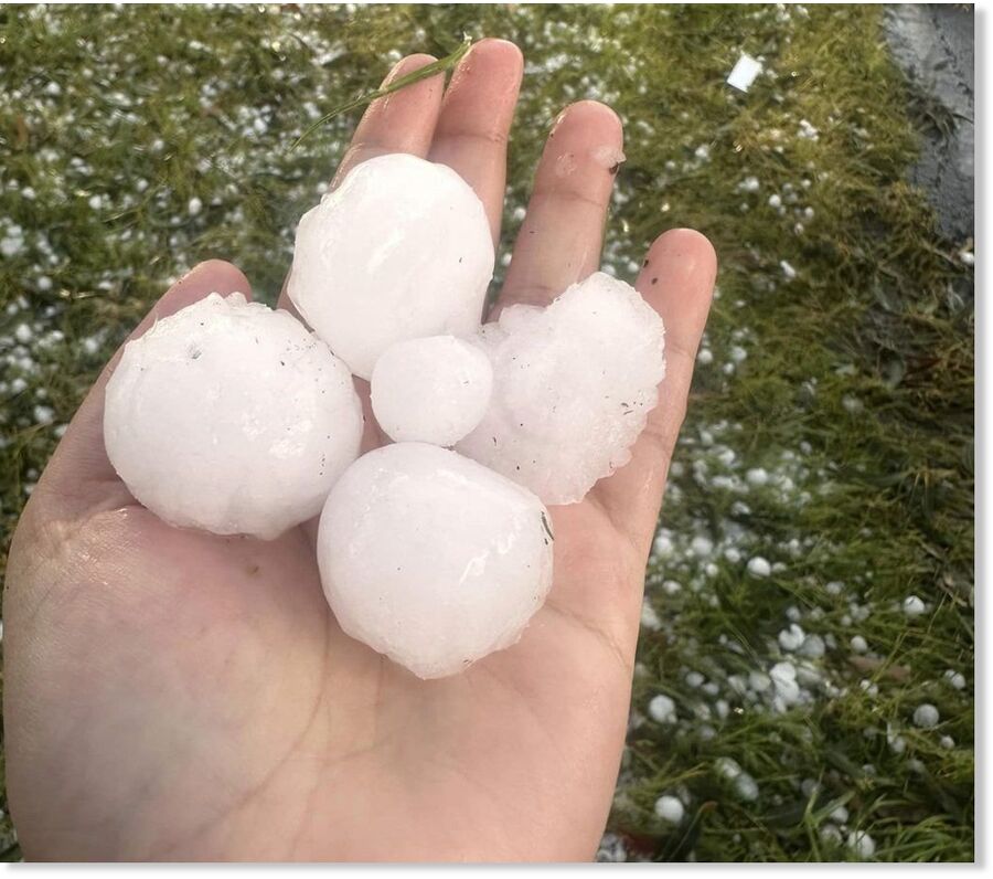 Hail the size of golf balls – and tennis balls – were reported.