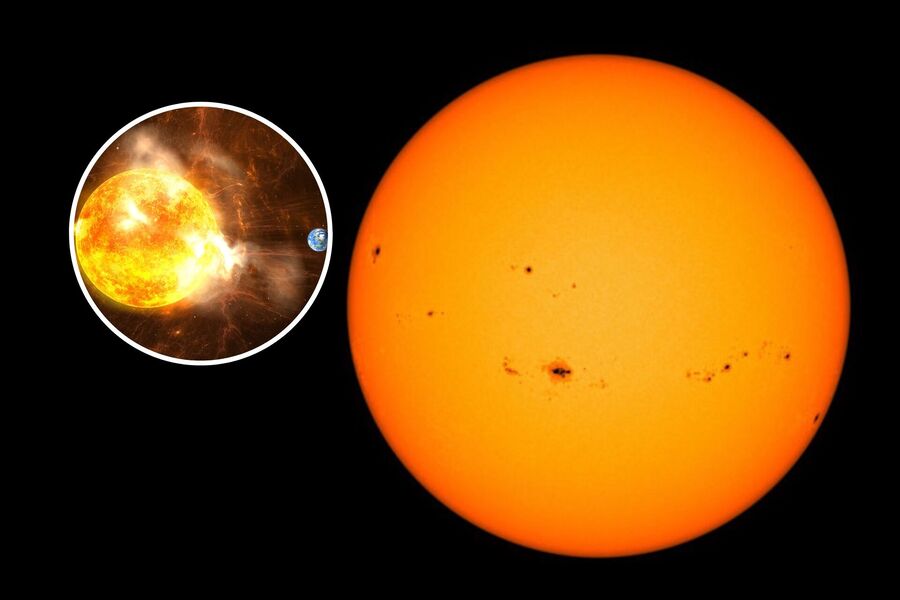 sunspot solar flare stock image