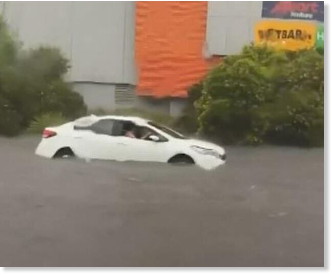 Footage shared on social media showed cars submerged in deep, fast-flowing water outside a shopping mall in Frankston in Melbourne 's south east