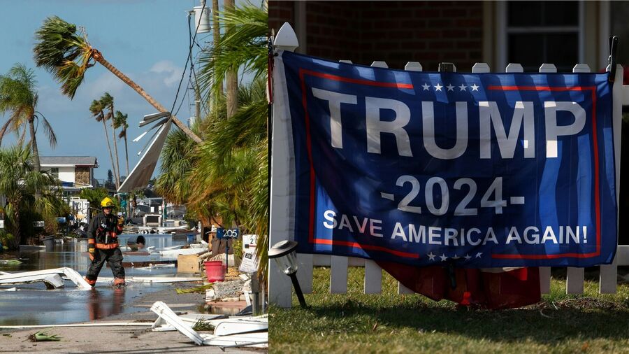 trump campaign signs milton florida FEMA