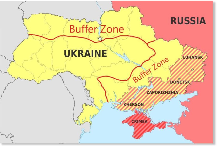 Ukraine map buffer zone