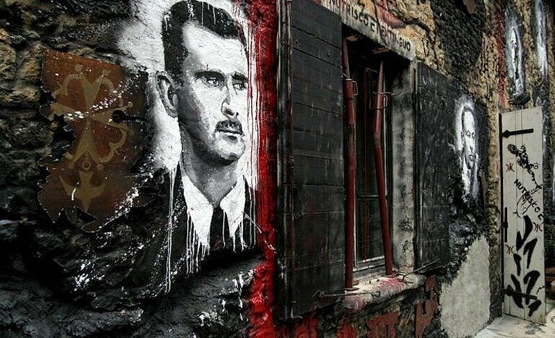 syria assad mural rebellion