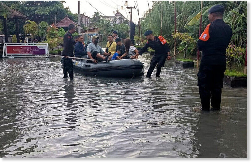 Year-End Floods Submerge Several Areas in Kuta, Bali.