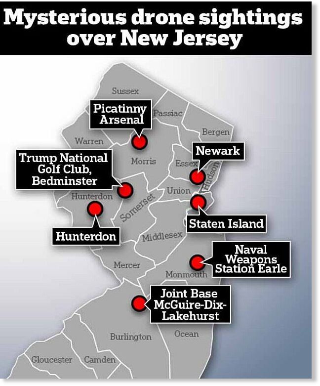 map of sightings new jersey drones