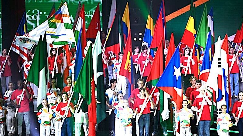 Young flag bearers