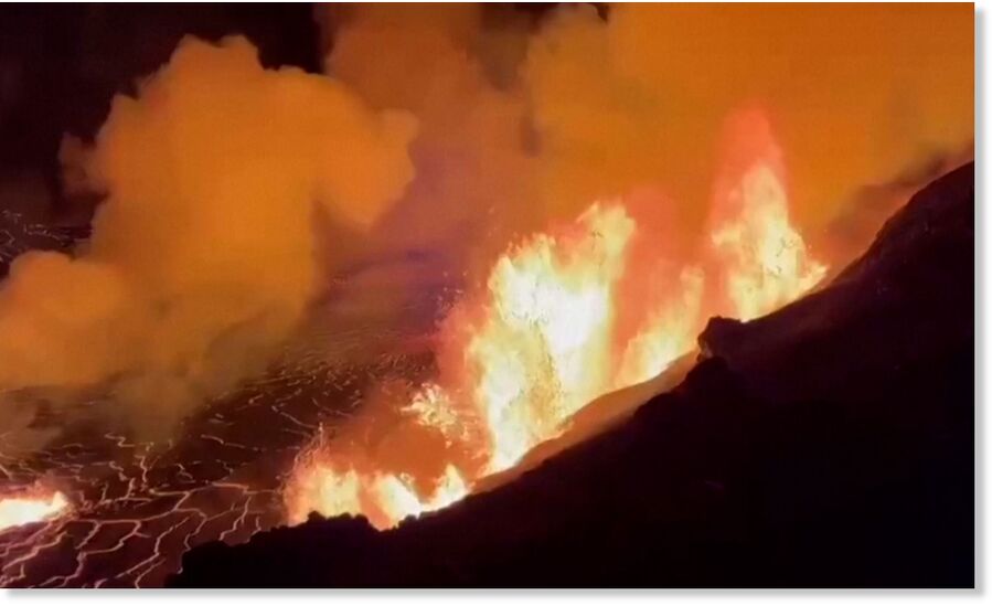 Hawaii’s Mount Kilauea, one of the most active volcanoes on Earth launched jets of molten lava skywards during a spectacular eruption.