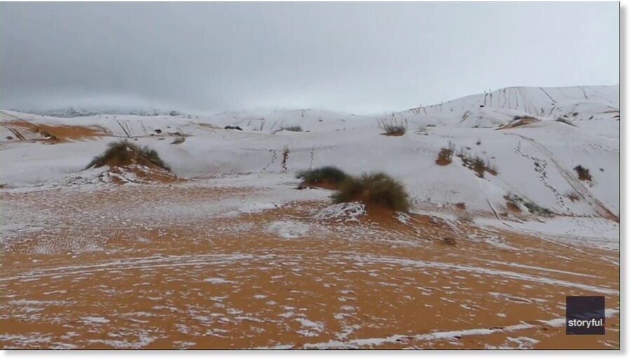 Rare Snow Blankets Sahara Dunes In Northern Africa On New Year's Day 