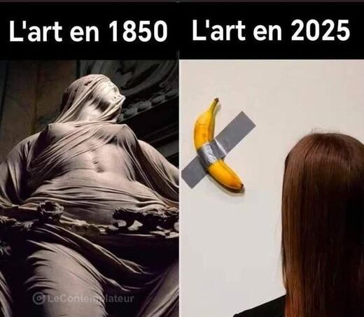 L'art en 1850 versus l'art en 2025 L'art en 1850 versus l'art en 2025